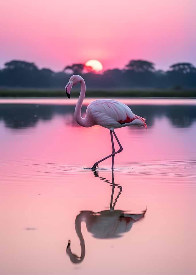 Flamingo at Sunset