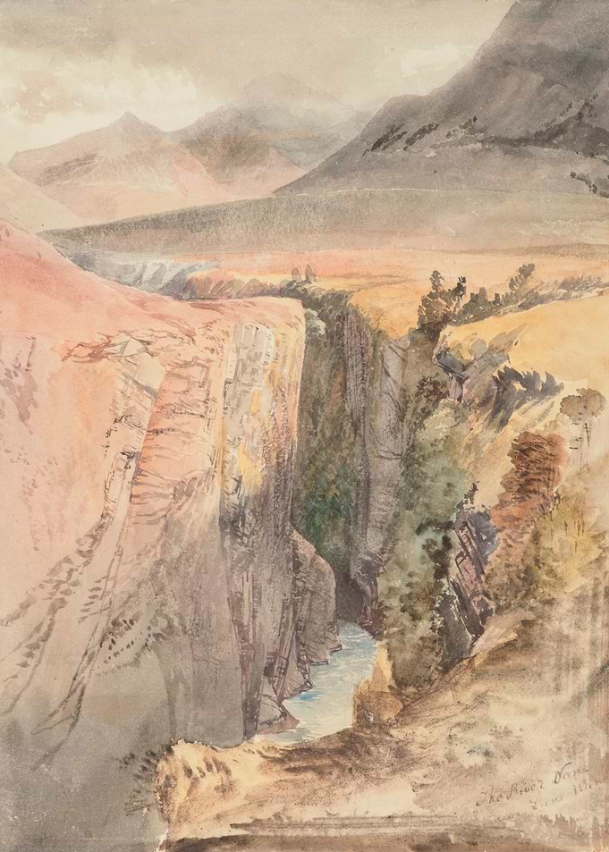 Watercolor Canyon Landscape