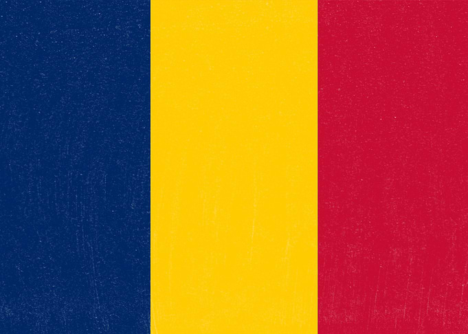 Chad Flag Distressed