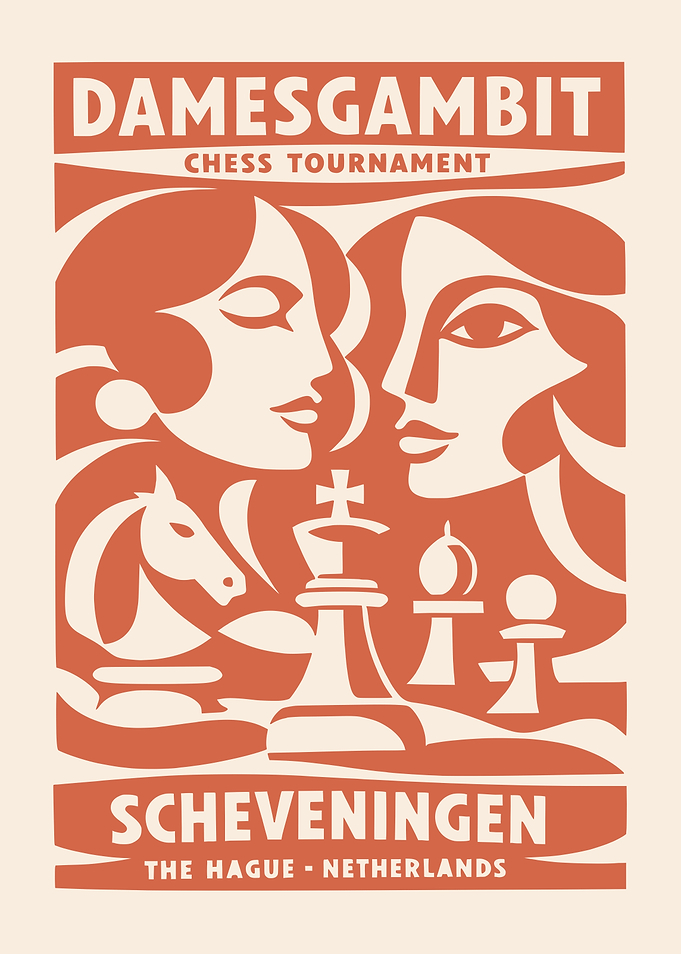 Damesgambito Chess Tournament Poster
