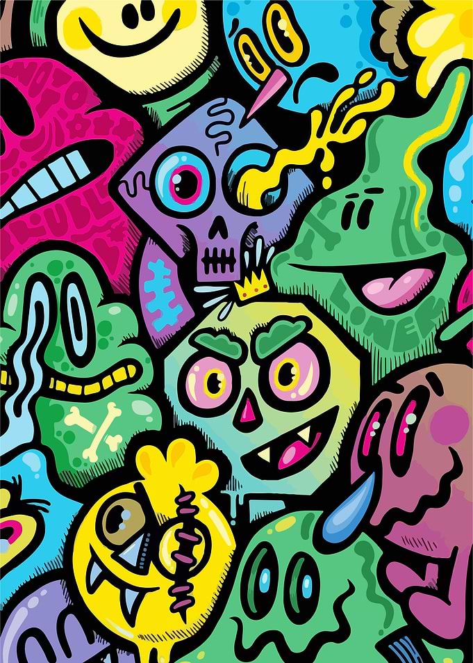 Doodle Monsters Collage