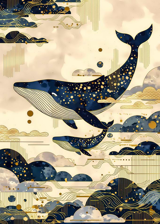 Whales in a Celestial Sky