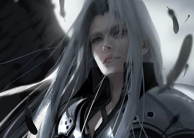 Sephiroth with Black Feathers