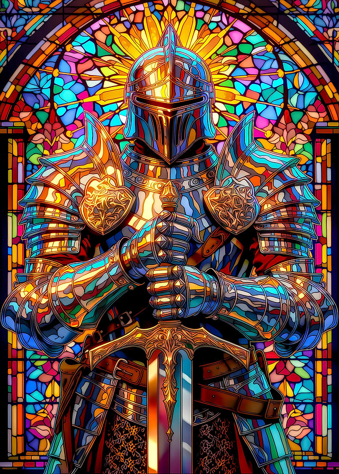 Knight in Stained Glass