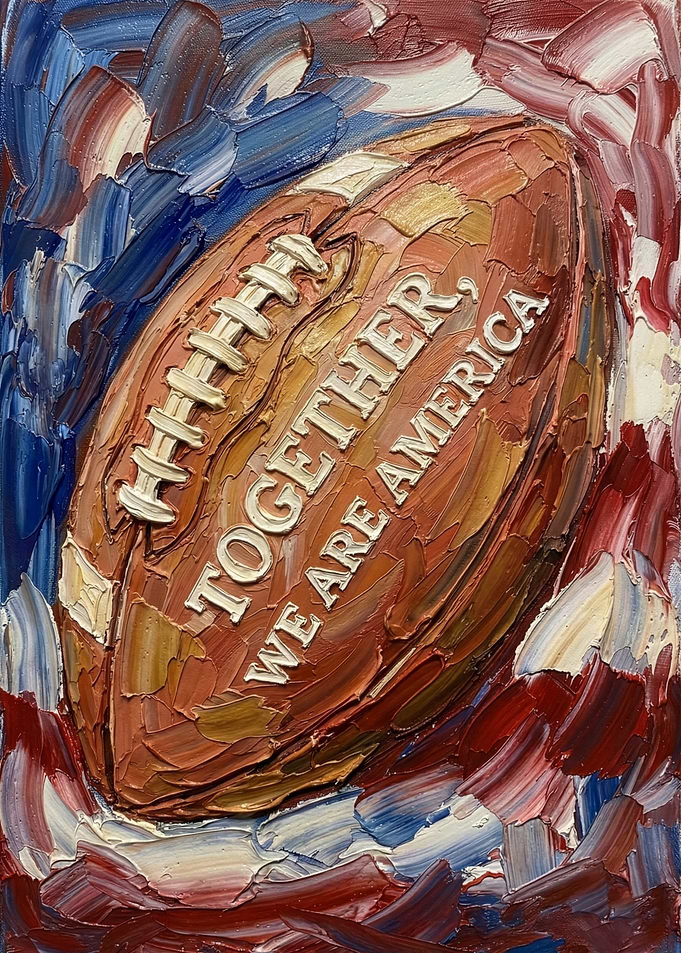 American Football with Patriotic Message