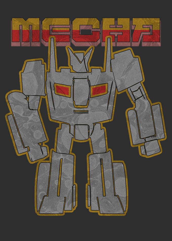 Retro Mecha Robot Illustration