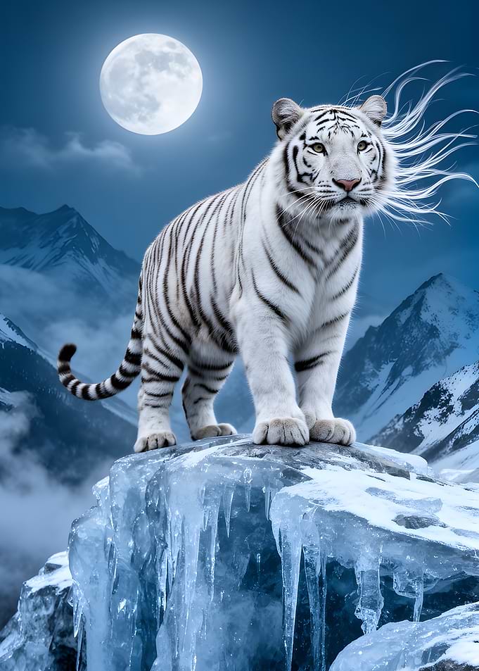 White Tiger on Iceberg