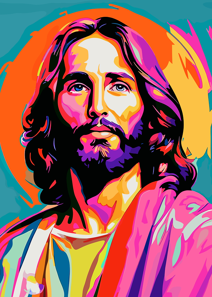 Colorful Portrait of Jesus Christ