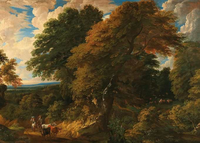 Pastoral Landscape with Figures and Cattle