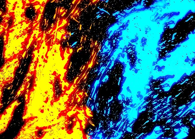 Fire and Ice Abstract Splash