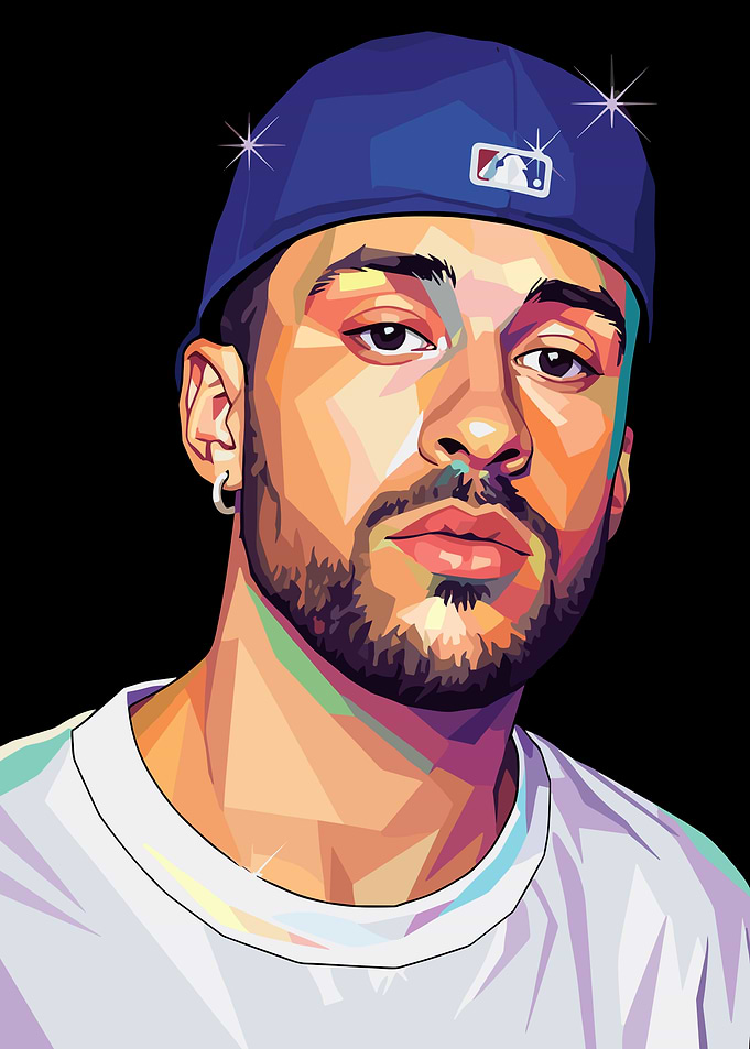 Bad Bunny Pop Art Portrait