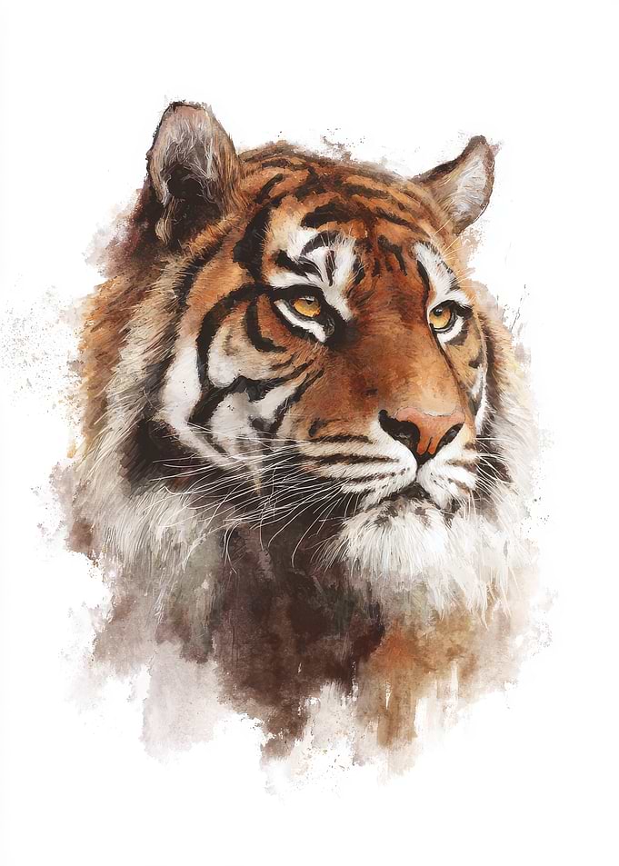 Watercolor Tiger Portrait