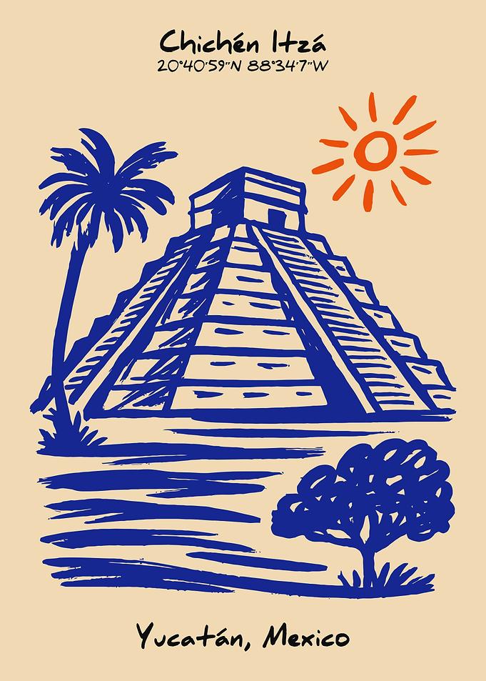 Chichen Itza Yucatan Mexico Travel Poster