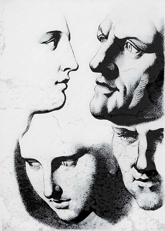 Four Faces in Profile