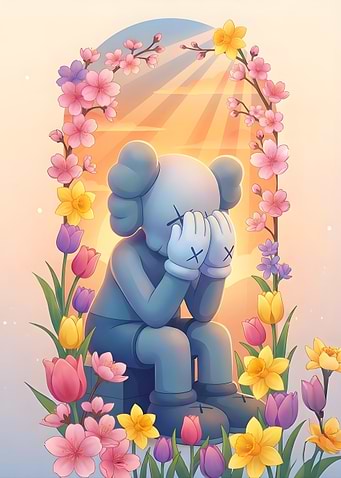 KAWS Companion in Floral Arch