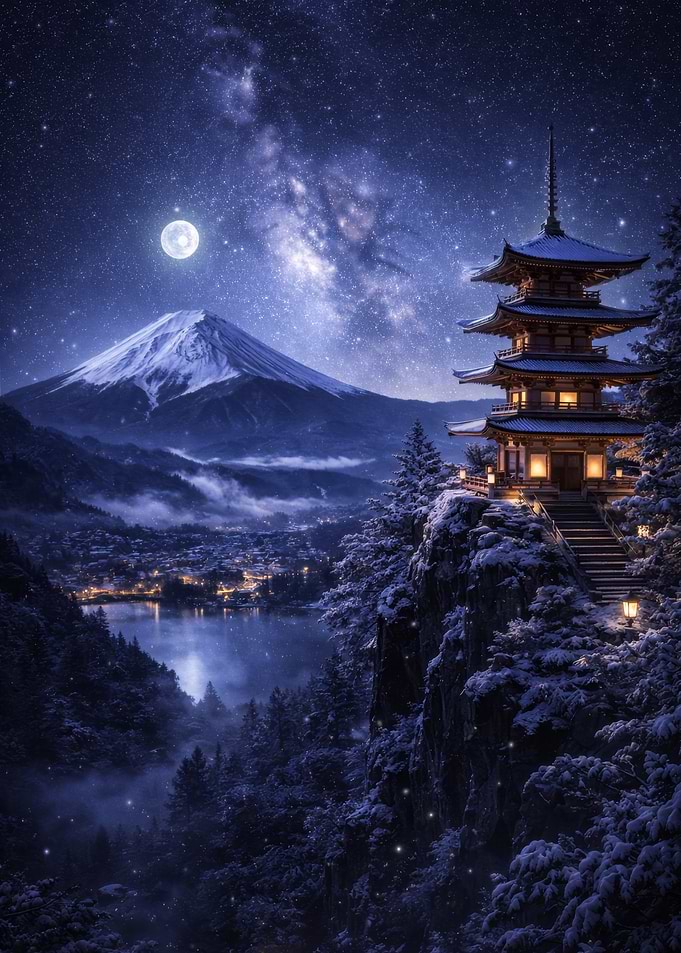 Magical Winter Night in Japan