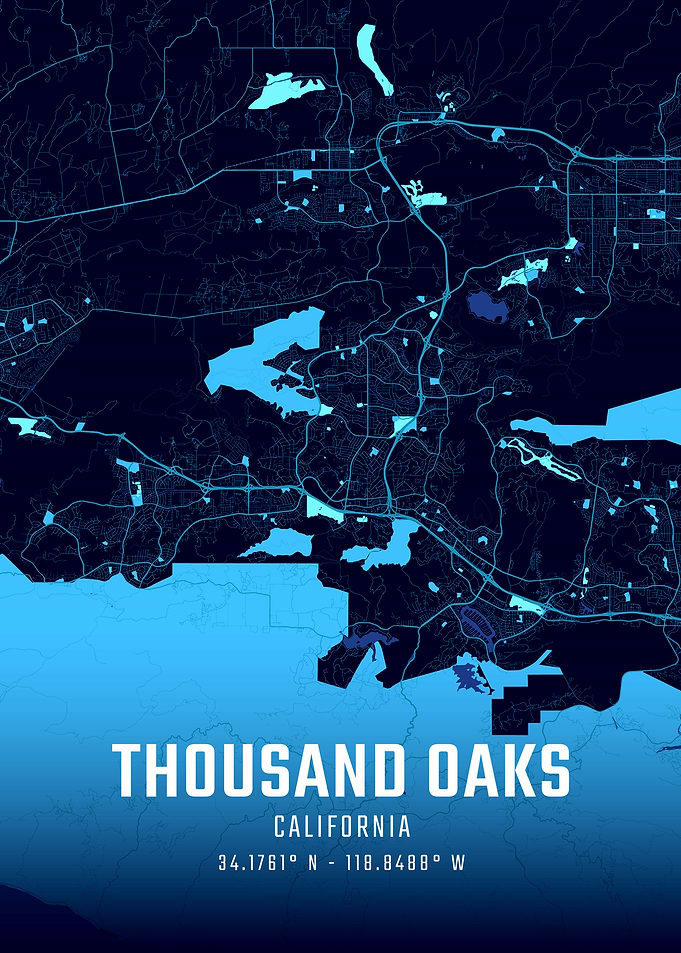 Thousand Oaks California Midnight City Map