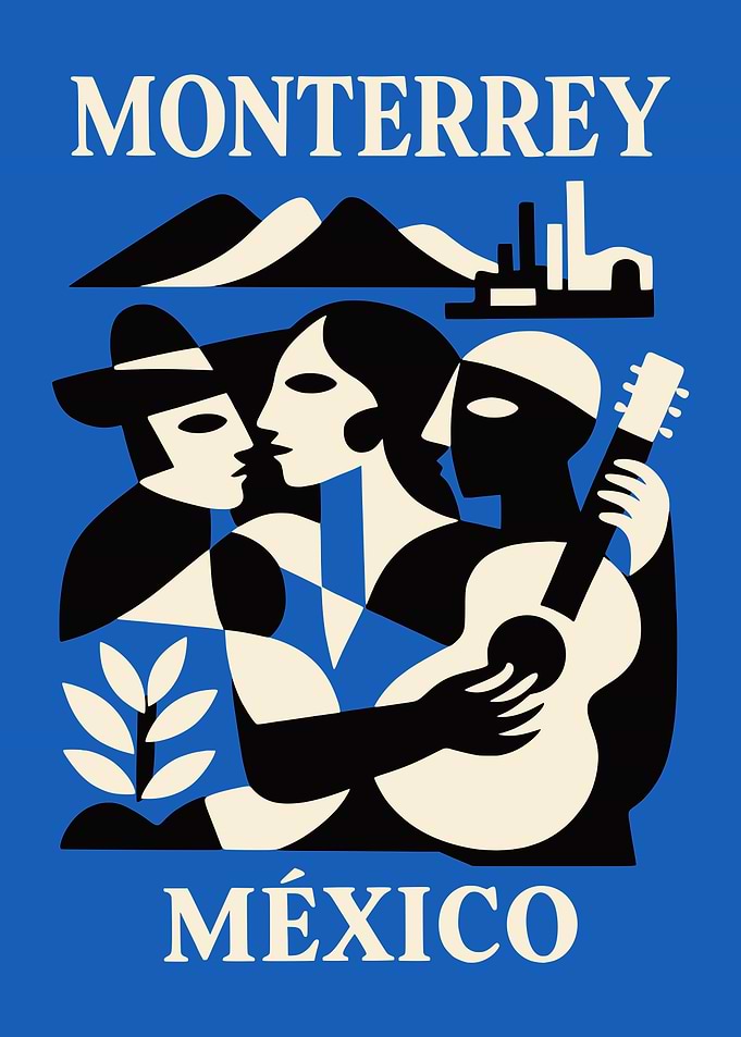 Monterrey Mexico Vintage Poster