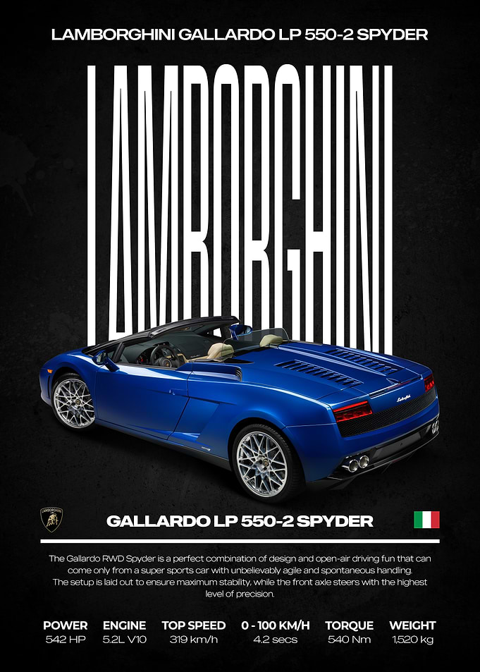 Lamborghini Gallardo LP 550-2 Spyder Poster
