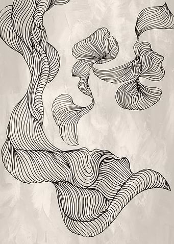 Abstract Swirling Lines Art