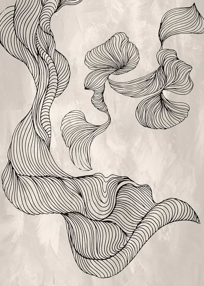 Abstract Swirling Lines Art