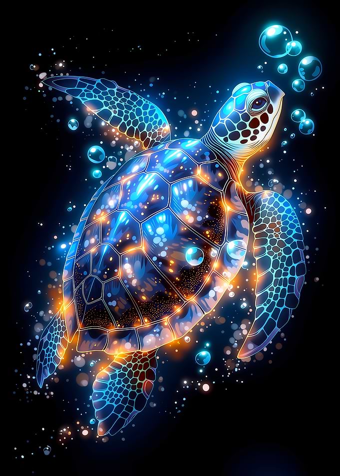 Neon Sea Turtle