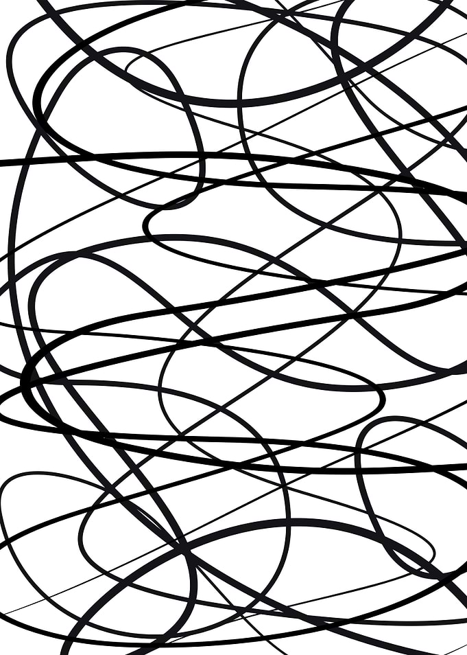 Abstract Black and White Scribble Art
