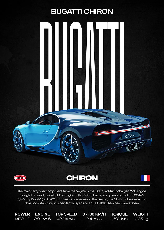 Bugatti Chiron Poster
