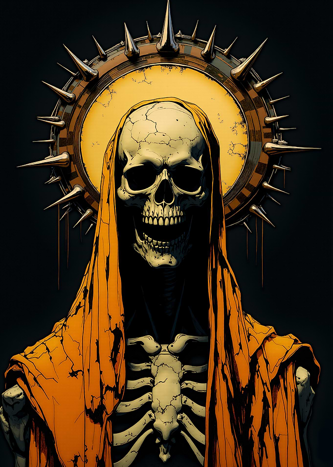 Skeleton Grim Reaper with Spiked Halo