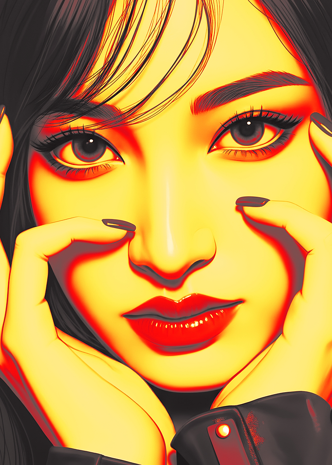 Close-up Portrait of Kim Ji Won , Liz with Red Lips