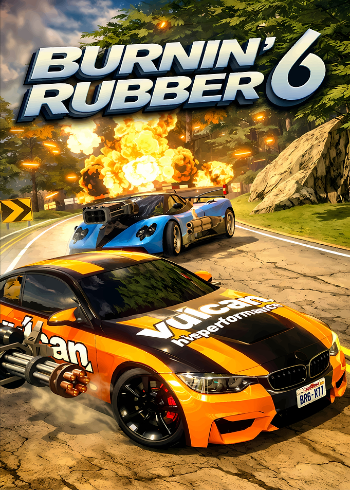 Burnin' Rubber 6 Racing Game Art
