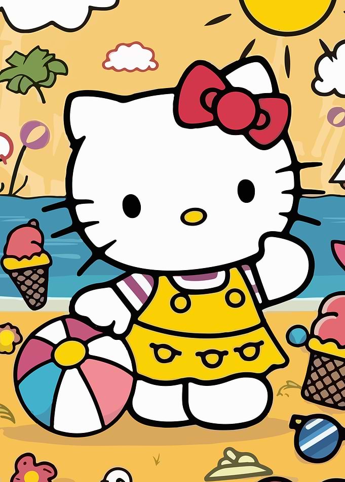 Hello Kitty at the Beach