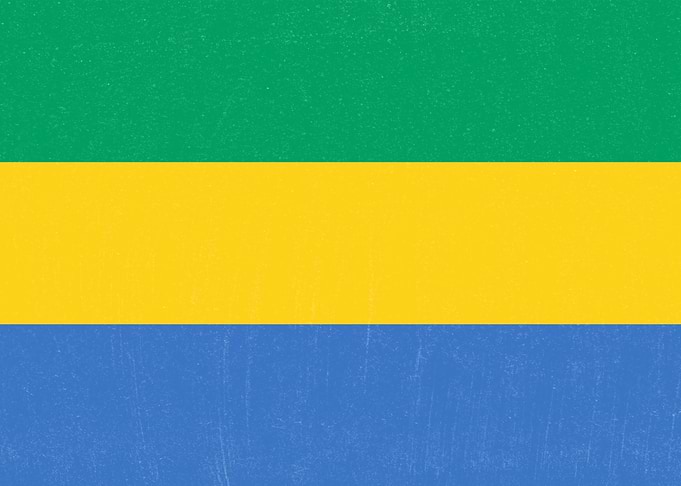 Gabon Flag Distressed