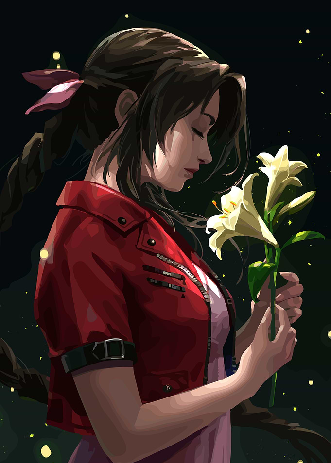 Aerith Gainsborough with Flowers