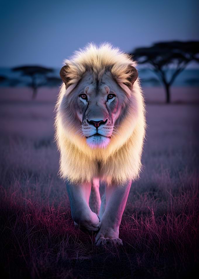 Majestic Lion in Twilight