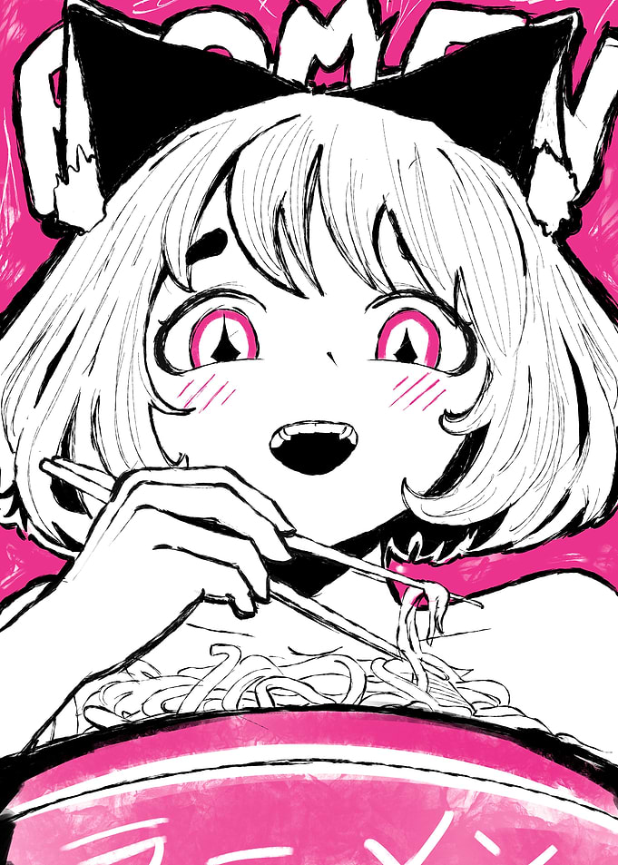 Anime Girl Eating Ramen
