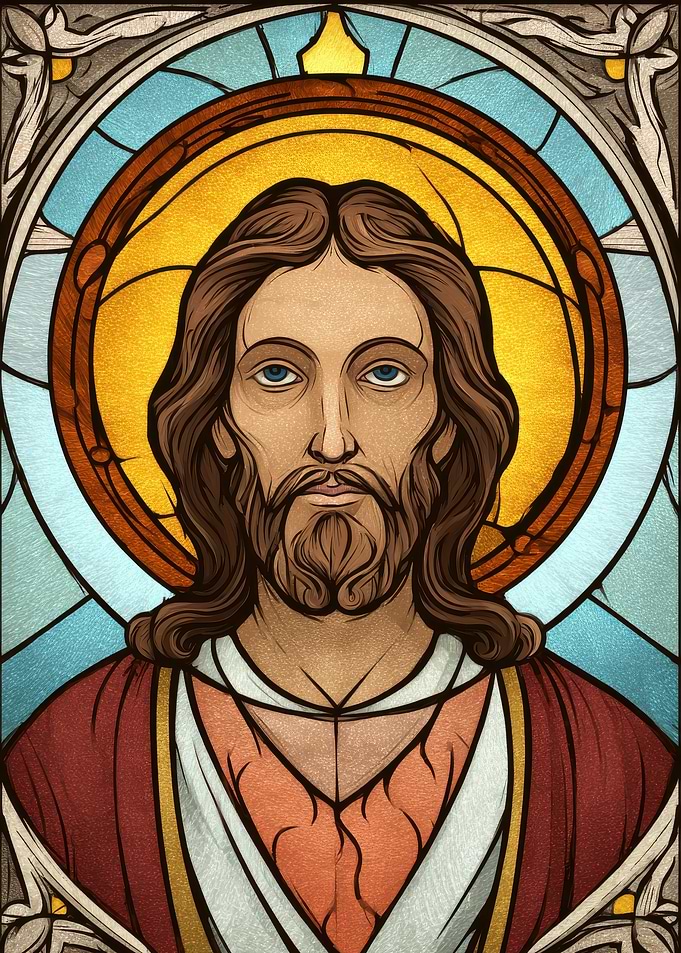 Stained Glass Portrait of Jesus