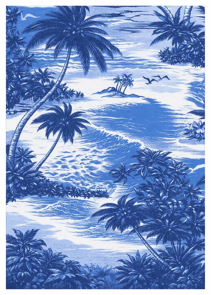 Tropical Beach Scene with Palm Trees