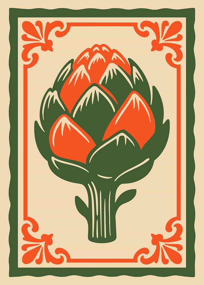Stylized Artichoke Illustration