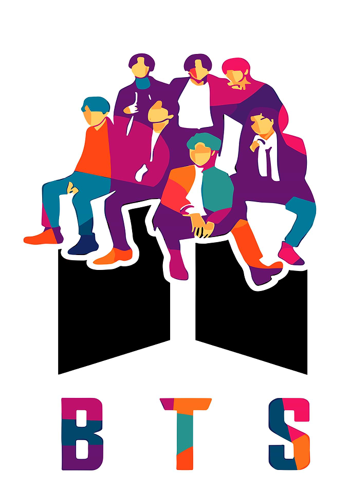 BTS Group Pop Art Illustration