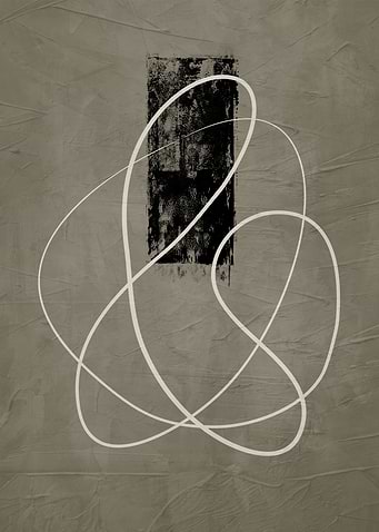 Abstract Black and White Line Art