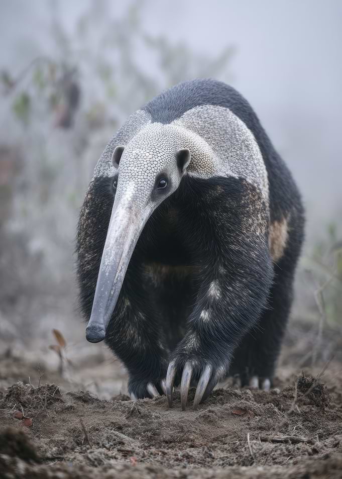Giant Anteater in Misty Forest