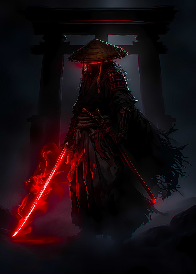 Samurai with Neon swords