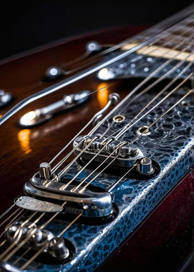 Close-up of a lap steel guitar