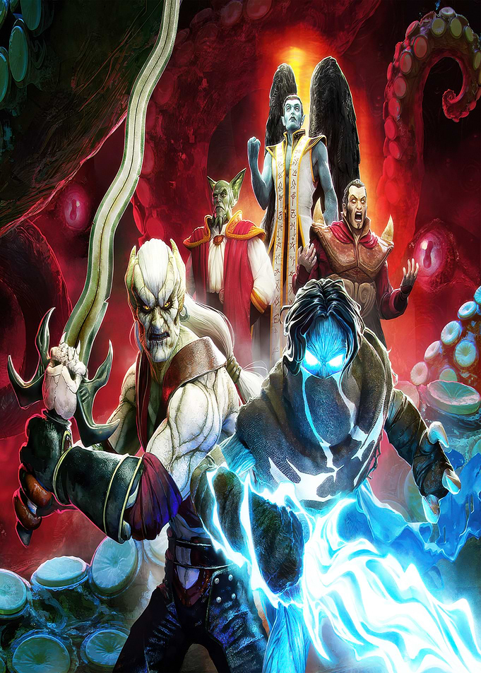 Fantasy Characters in Dramatic Scene