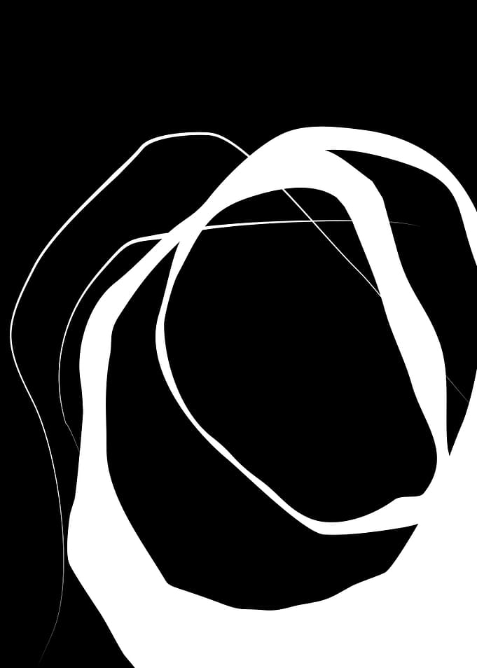 Abstract White Swirls on Black