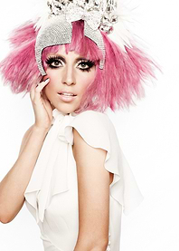 Lady Gaga Pink Wig and White Dress