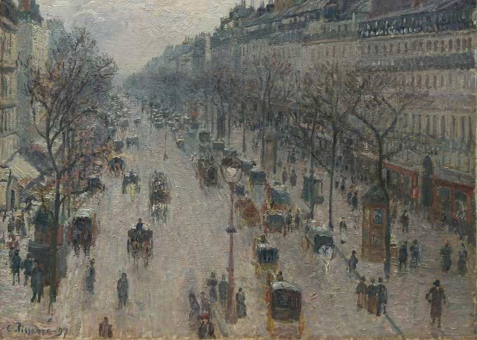 Parisian Boulevard in Winter