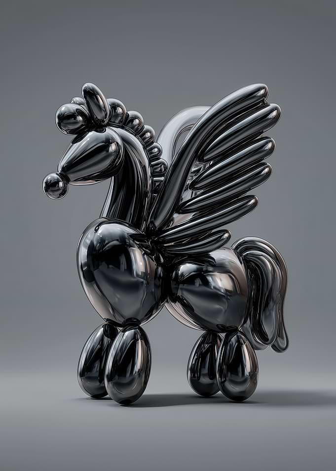 Shiny Black Balloon Pegasus