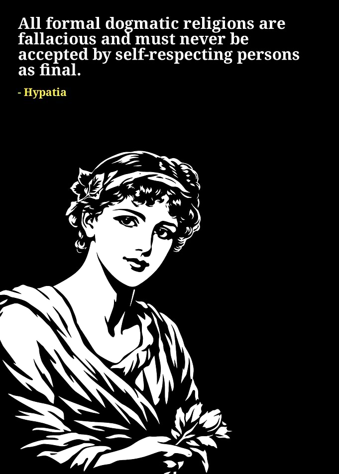 Hypatia quote with illustration